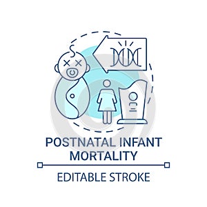 Postnatal infant mortality blue concept icon photo