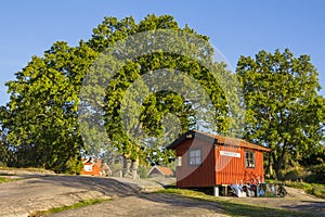 Postoffice and library on the island Harstena Sweden