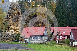 Postolci kuzel rock formation in Jetrichovice, Czech Switzerland