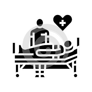 postoperative care surgeon glyph icon vector illustration