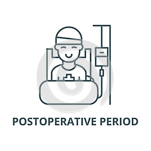 Postoperative period vector line icon, linear concept, outline sign, symbol