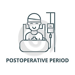 Postoperative period vector line icon, linear concept, outline sign, symbol photo