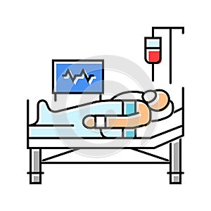 postoperative recovery color icon vector illustration