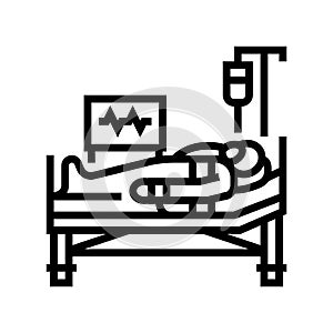 postoperative recovery line icon vector illustration