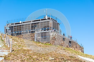 Postovna building on Snezka summit in Giant Mountains, Czech: Krkonose. The highest mountain of Czech Republic