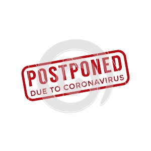 Postponed due to coronavirus stamp photo