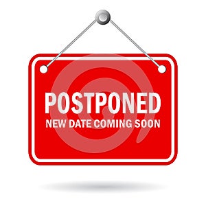 Postponed hanging sign