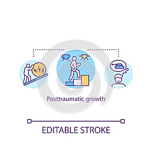 Posttraumatic growth concept icon photo