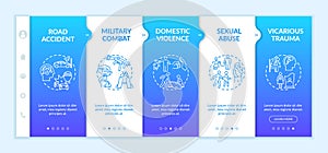 Posttraumatic stress causes onboarding vector template photo