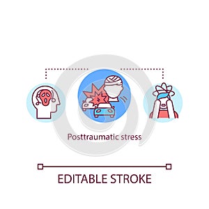 Posttraumatic stress concept icon photo