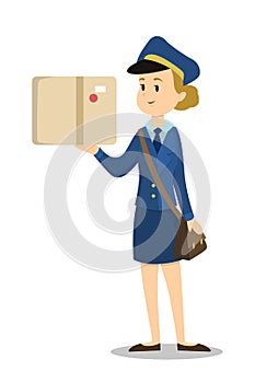 Postwoman with envelope.