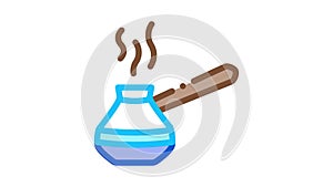 pot for boil coffee Icon Animation
