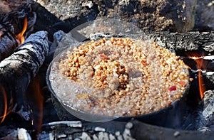 Pot in bonfire