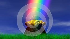 Pot of Gold at End Rainbow