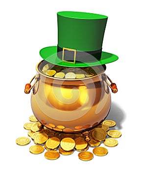 Pot of Gold and green Leprechaun hat