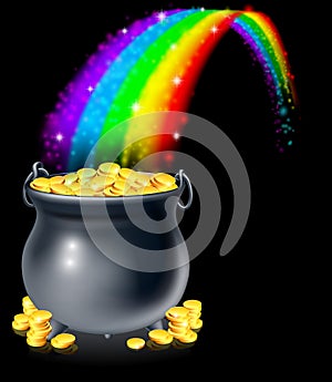 Pot of gold and rainbow