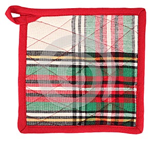 Pot holder lovely red green and white plaid