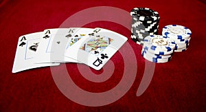 Pot Limit Omaha Poker (PLO), double-suited aces as starting hand