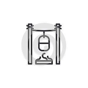 Pot over the campfire outline icon