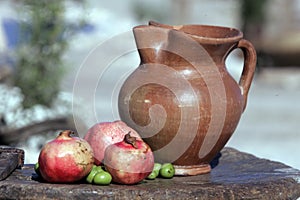 Pot with Pomegranates
