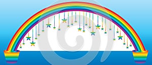 Pot rainbow hang star white banner