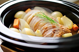 pot roast in slow cooker with onions and celery