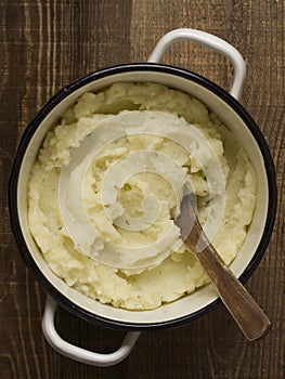 Pot of rustic mash potato