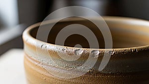 The pot s surface details emphasizing its rustic and organic