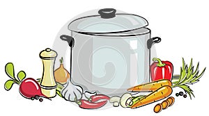 Pot of soup photo