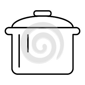 Pot thin line icon. Saucepan vector illustration isolated on white. Casserole outline style design, designed for web and