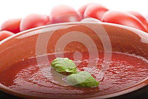 pot with tomato sauce photo