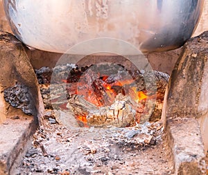 Pot on traditonal stove