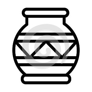 Pot Vector Thick Line Icon For Personal And Commercial Use