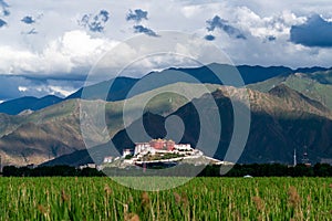 The Potala Palace, the holy place of Tibetan Buddhism under the mountains