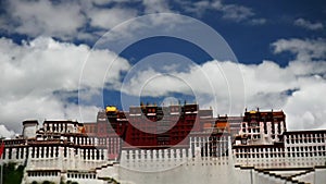 Potala Palace Time Lapse. Dalai lama place. Lhasa, Tibet