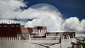 Potala Palace Time Lapse. Dalai lama place. Lhasa, Tibet