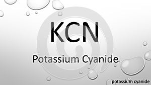 Potassium cyanide chemical formula on waterdrop background