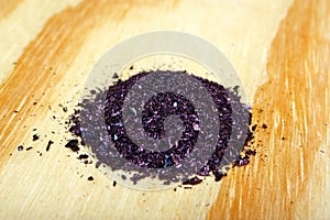 Potassium permanganate crystals