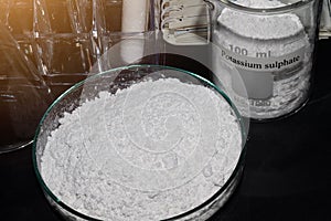 Potassium sulphate powder is used in laboratory