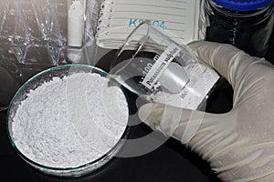 Potassium sulphate powder is used in laboratory