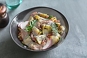 Potato with Bacon, Radish Salad