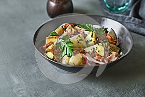 Potato with Bacon, Radish Salad