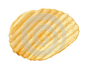 Potato Chip with Ridges isolated photo