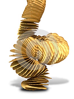 Potato Chip Stack Falling