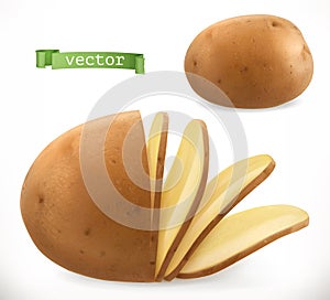 Potato chips. 3d vector icon