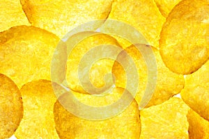 Potato Chips Background / Crisps / Macro