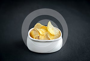 Potato chips in the bowl