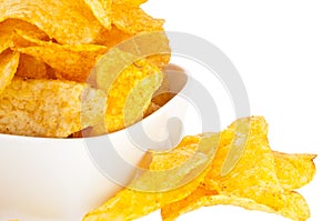 Potato Chips in a bowl (with clipping path)