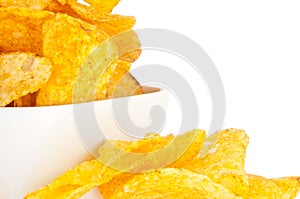 Potato Chips in a bowl (with clipping path)