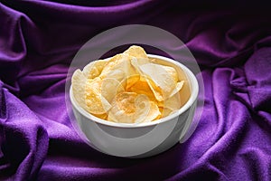 Potato chips in bowl